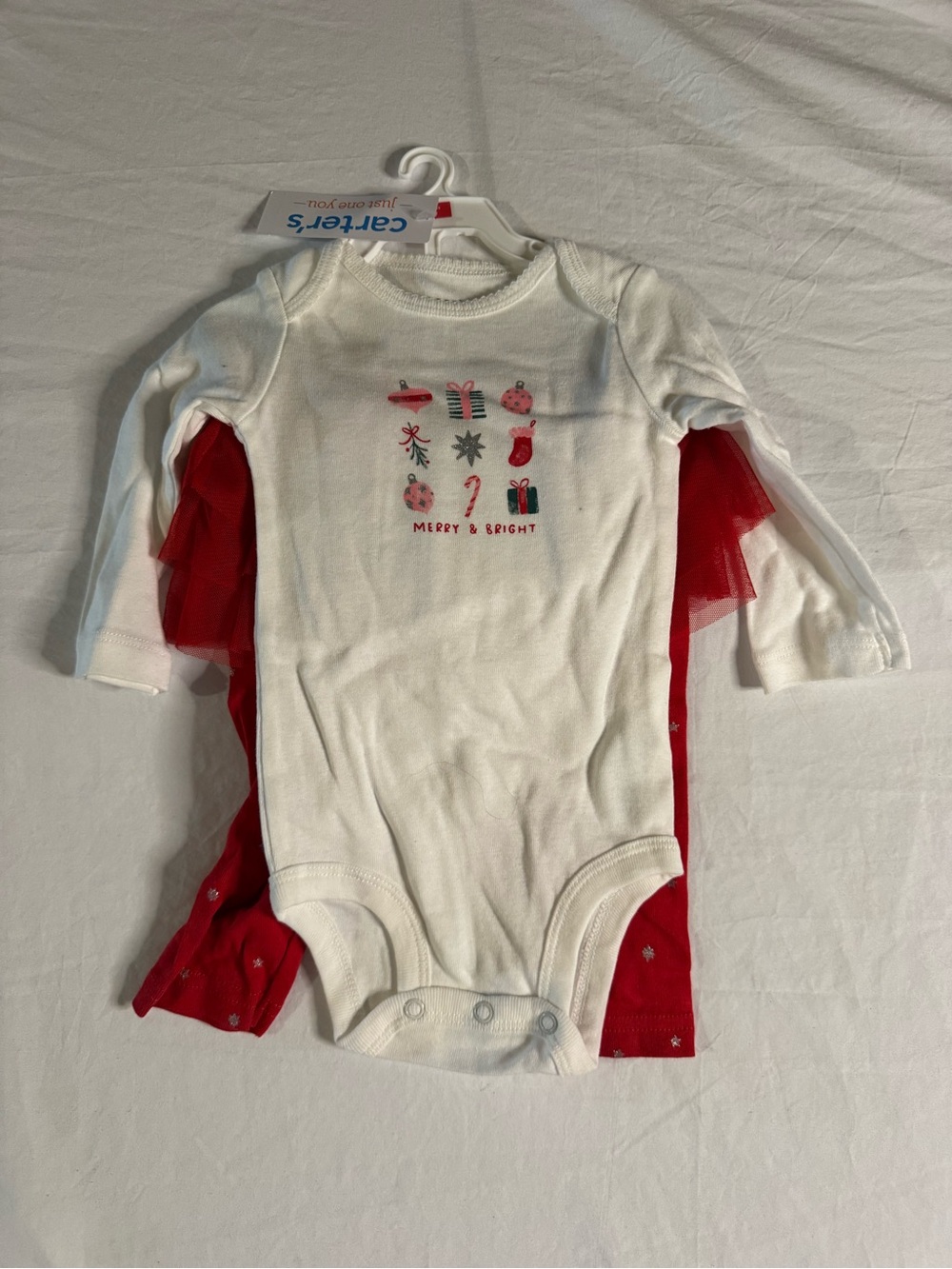 Merry & Bright White Baby One-Piece Bodysuit